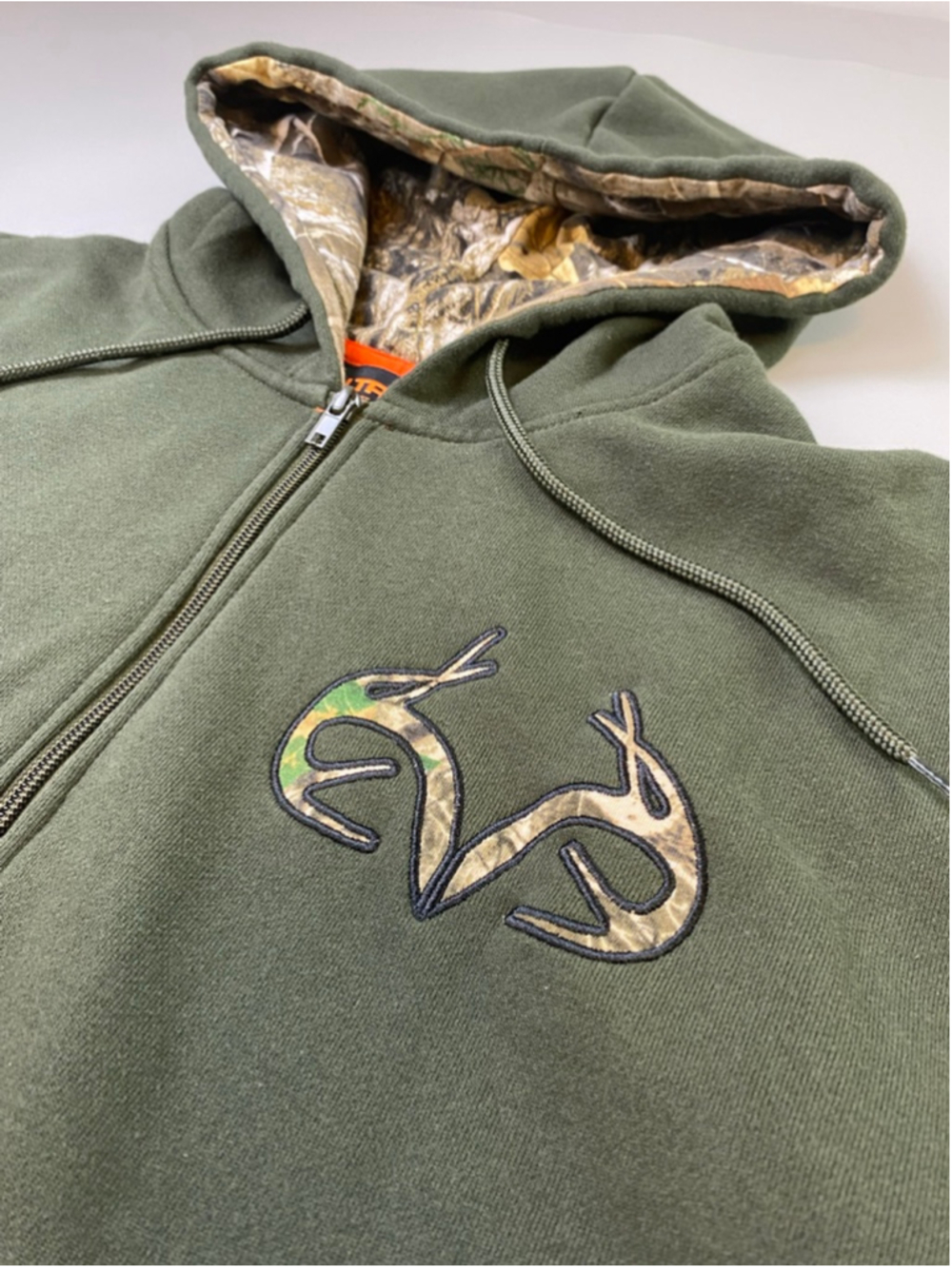 Realtree Hoodie XXL Green Camo Lined Full Zip Outdoors Gorpcore Streetwear Work